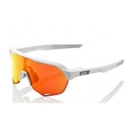 Lunettes 100% S2 WHITE hyper blanc mat orange